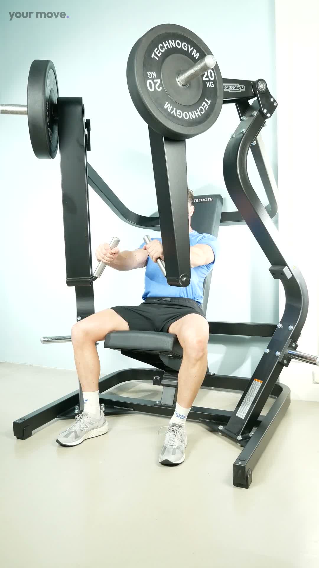 Seated Machine Chest Press exercise demonstration video