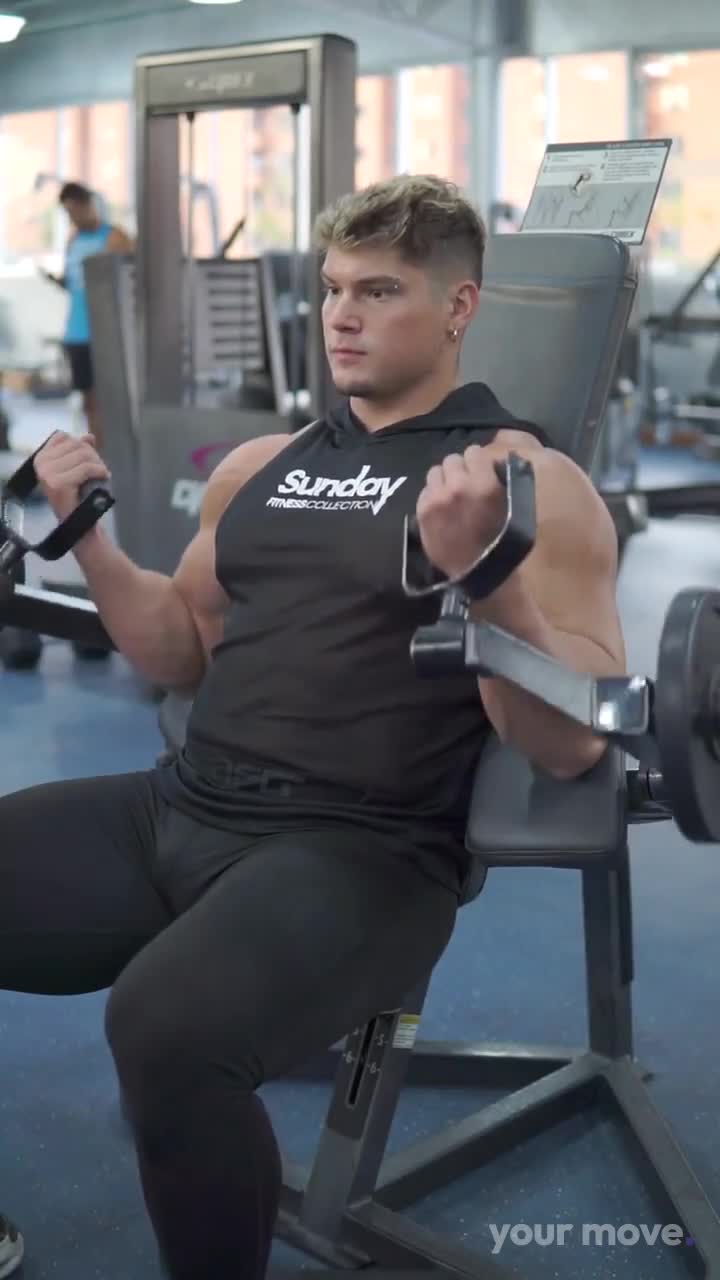 Machine Bicep Curl exercise demonstration video