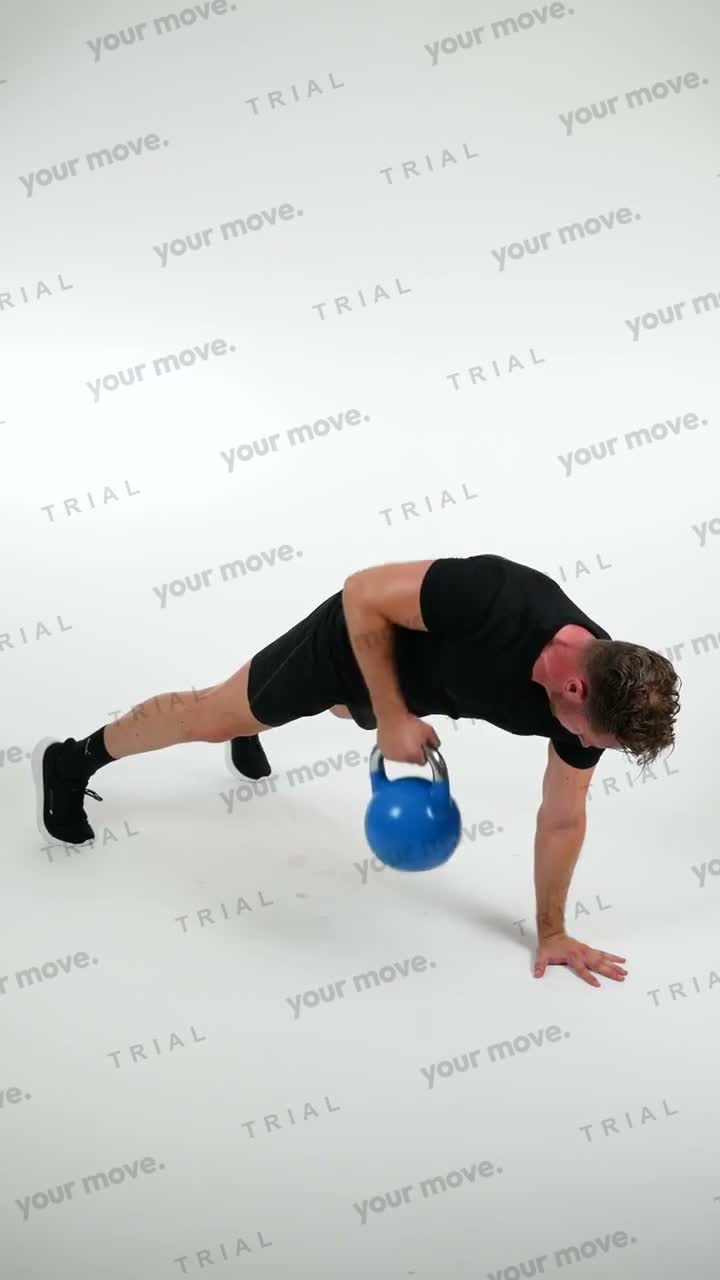 Kettlebell Renegade Row kettlebell exercise demonstration