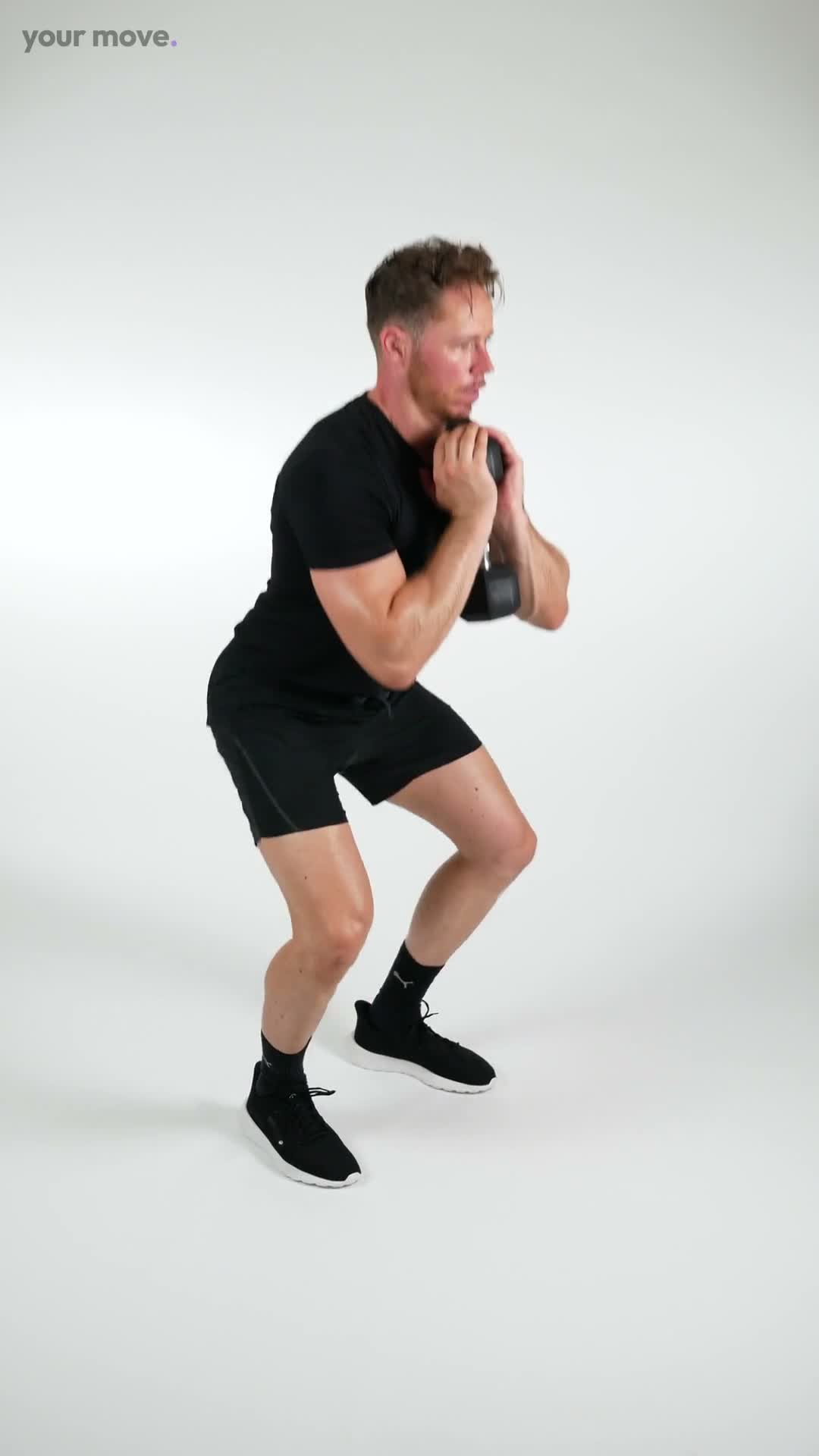 Dumbbell Goblet Squat exercise demonstration video