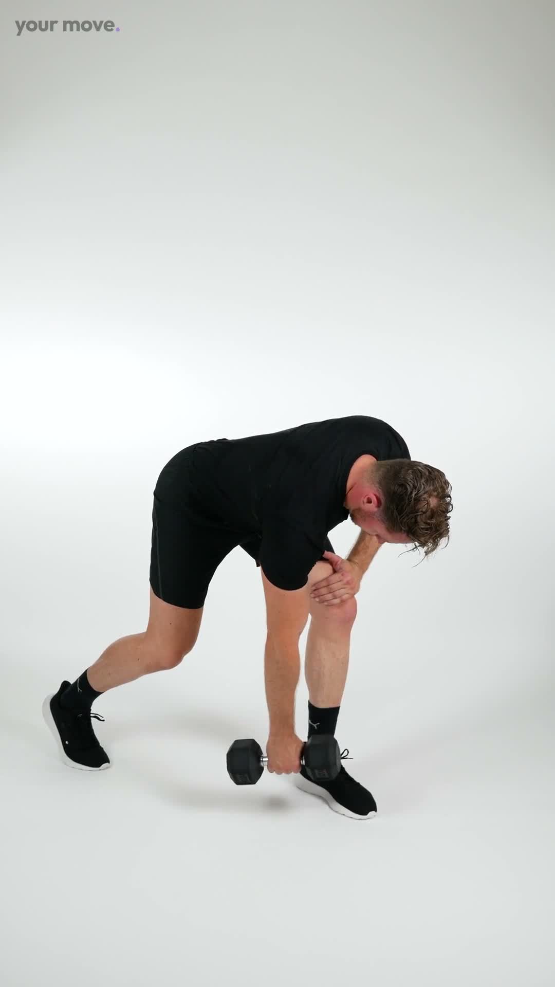 Single Arm Dumbbell Row - Legs apart exercise demonstration video