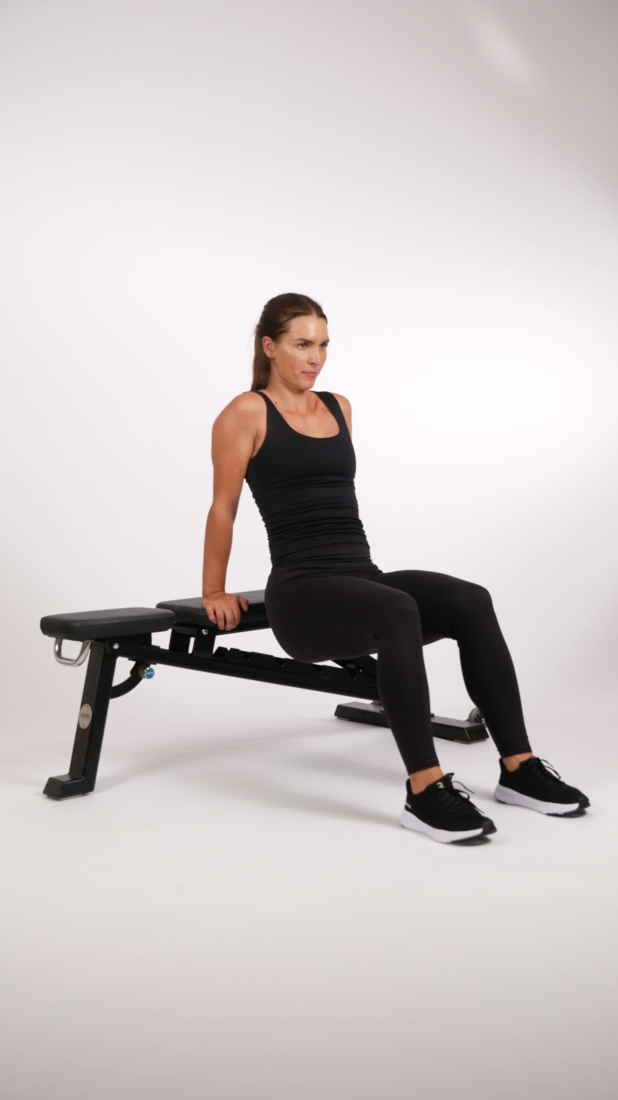Bench Dips exercise stock photo, triceps