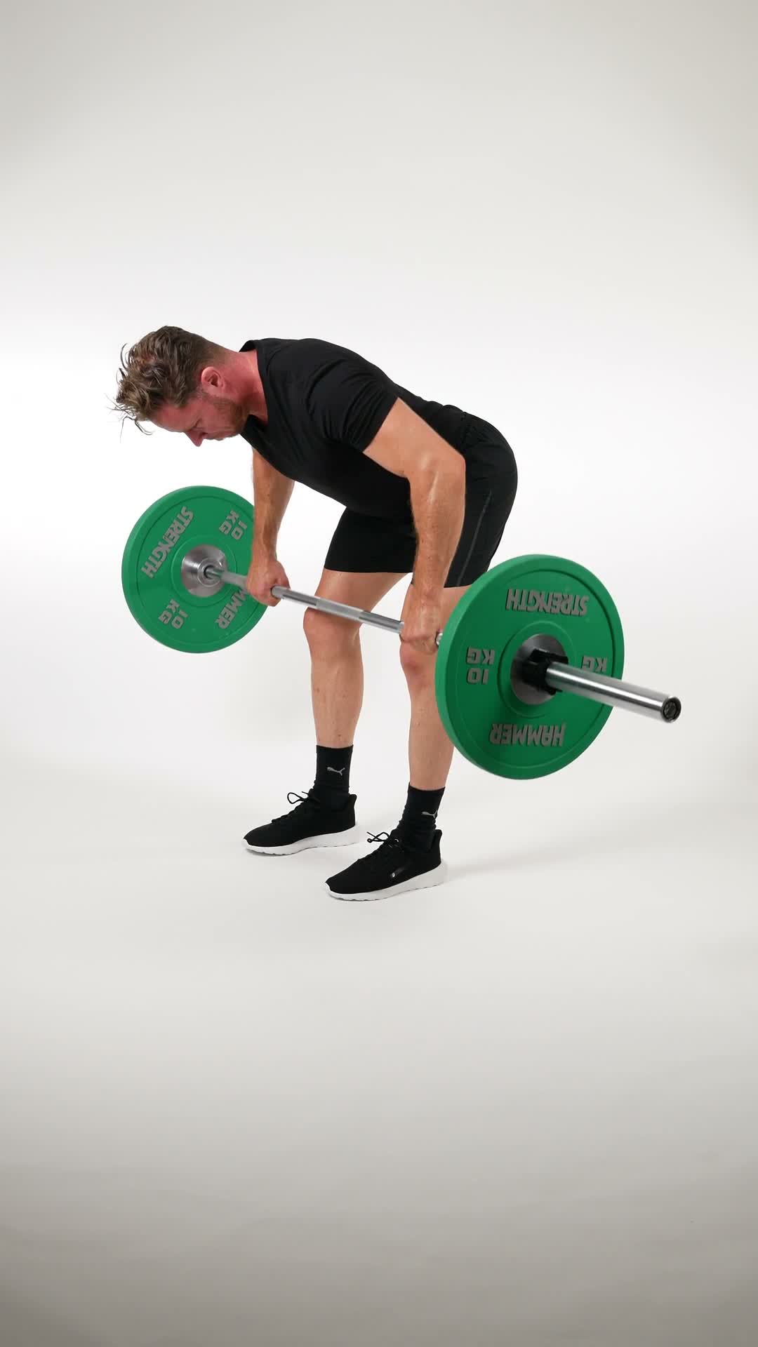 Bent Over Barbell Row exercise stock photo, back