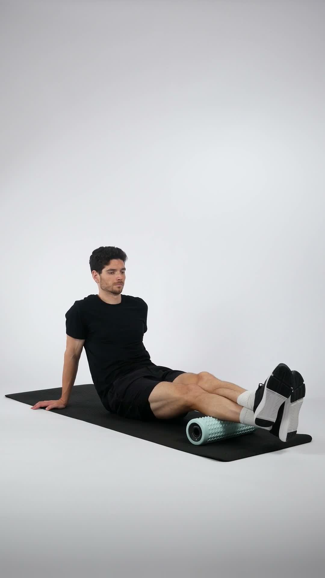 Calf Foam Roll exercise stock photo, calves