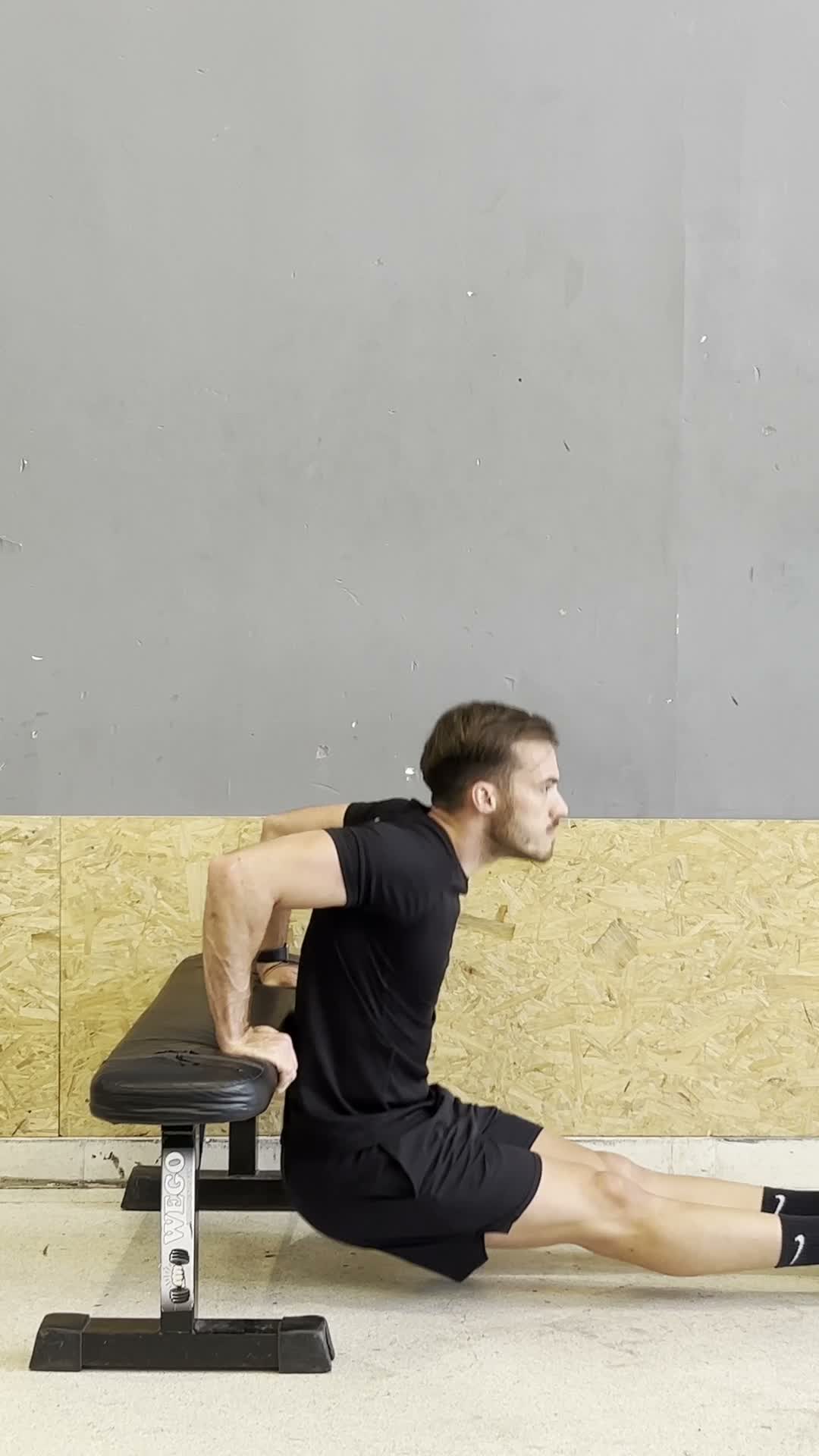 Bench Dips exercise stock photo, triceps