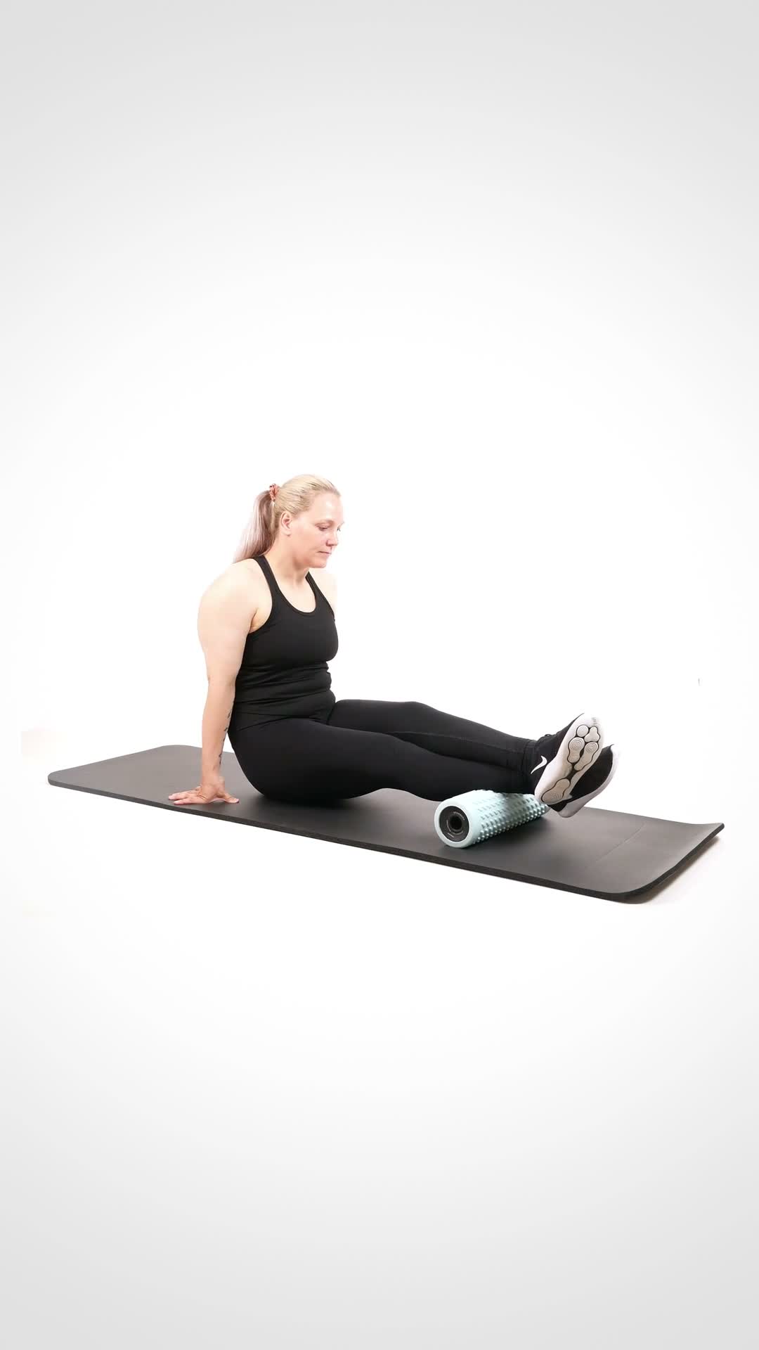 Calf Foam Roll exercise stock photo, calves