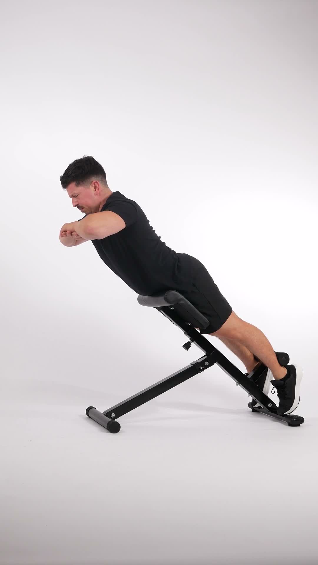 Back Extension Hold exercise stock photo, back