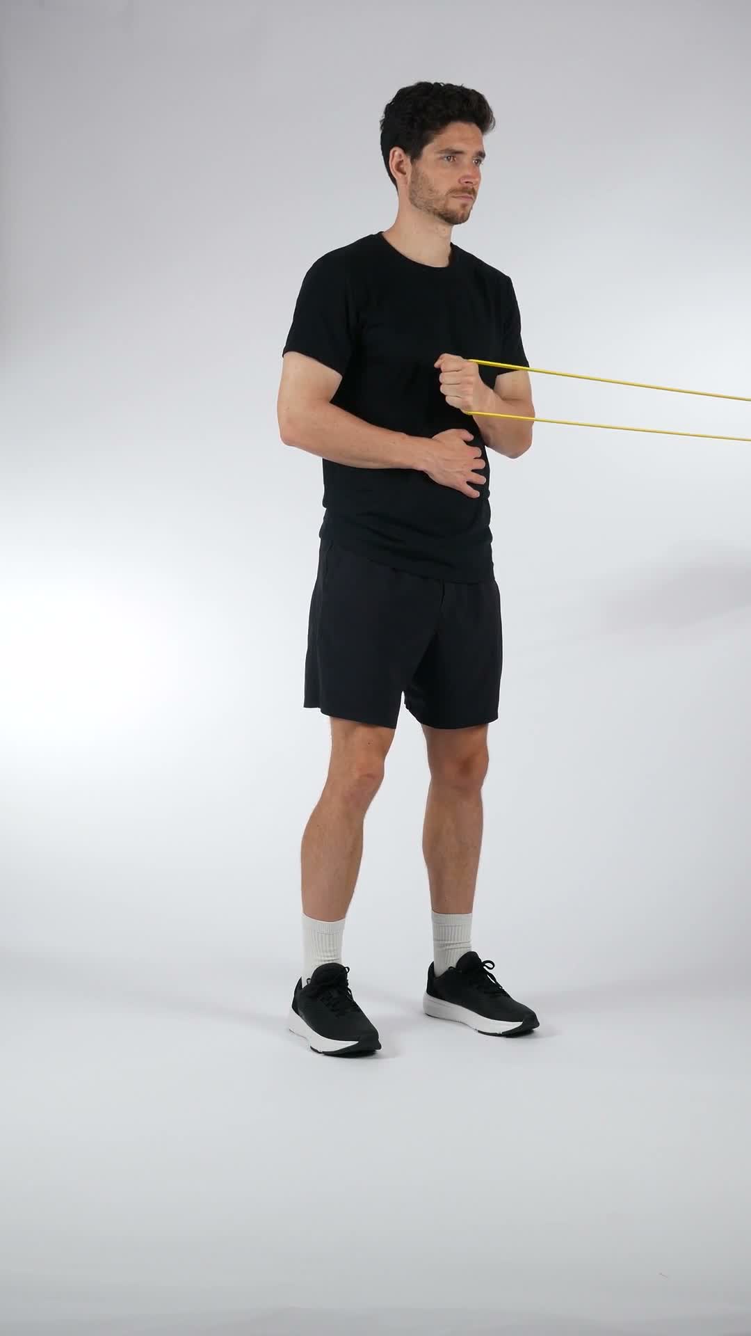 Band Shoulder External Rotation exercise stock photo, shoulders