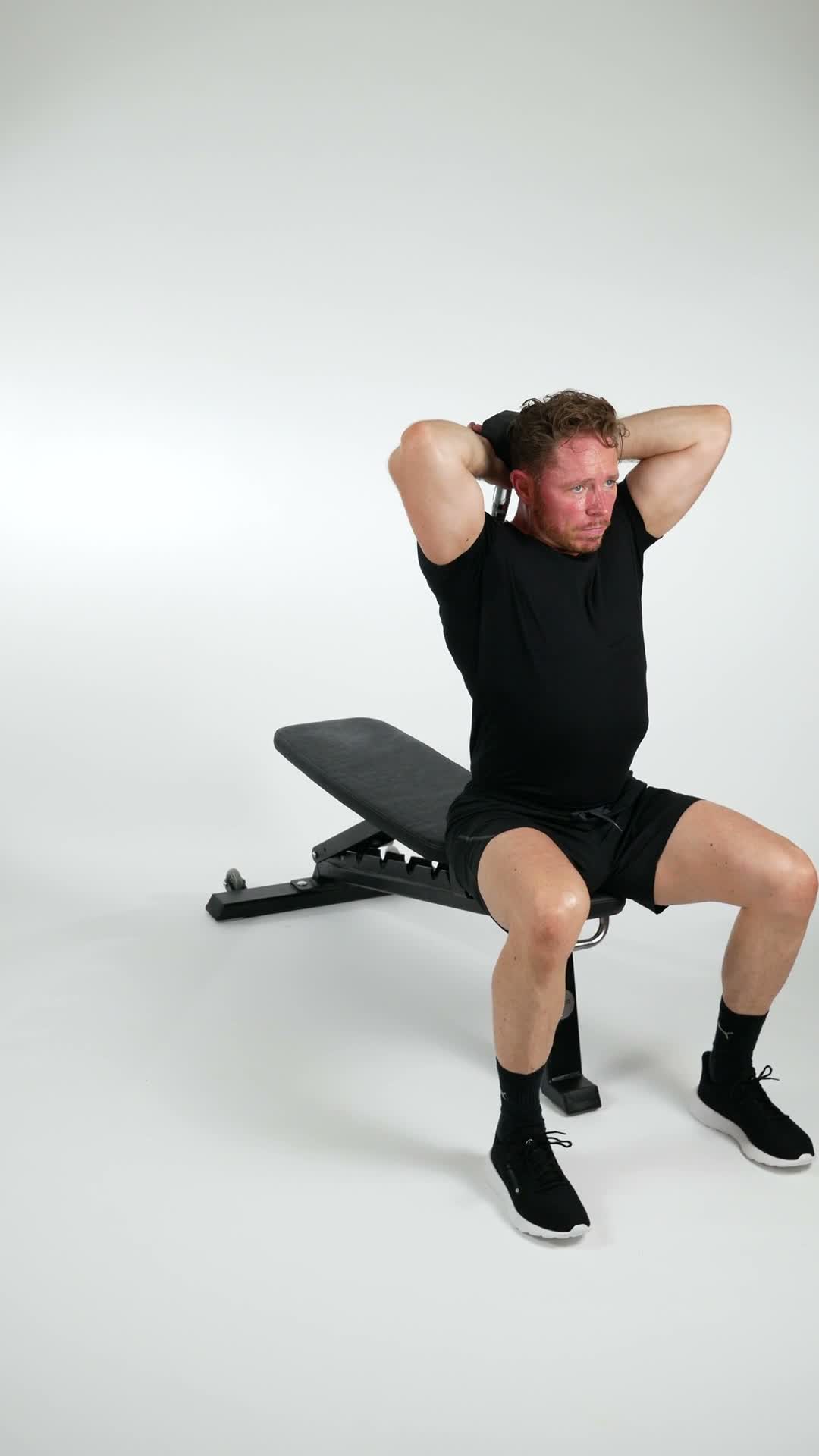 Dumbbell Overhead Tricep Extension exercise stock photo, triceps