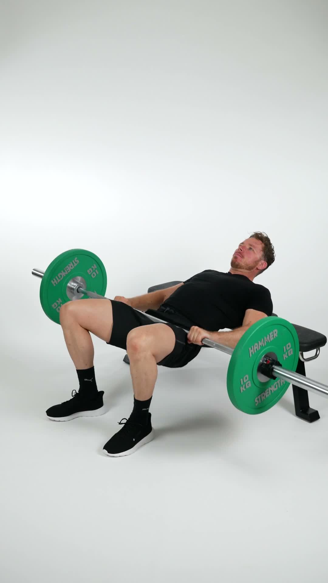 Barbell Hip Thrust exercise stock photo, glutes