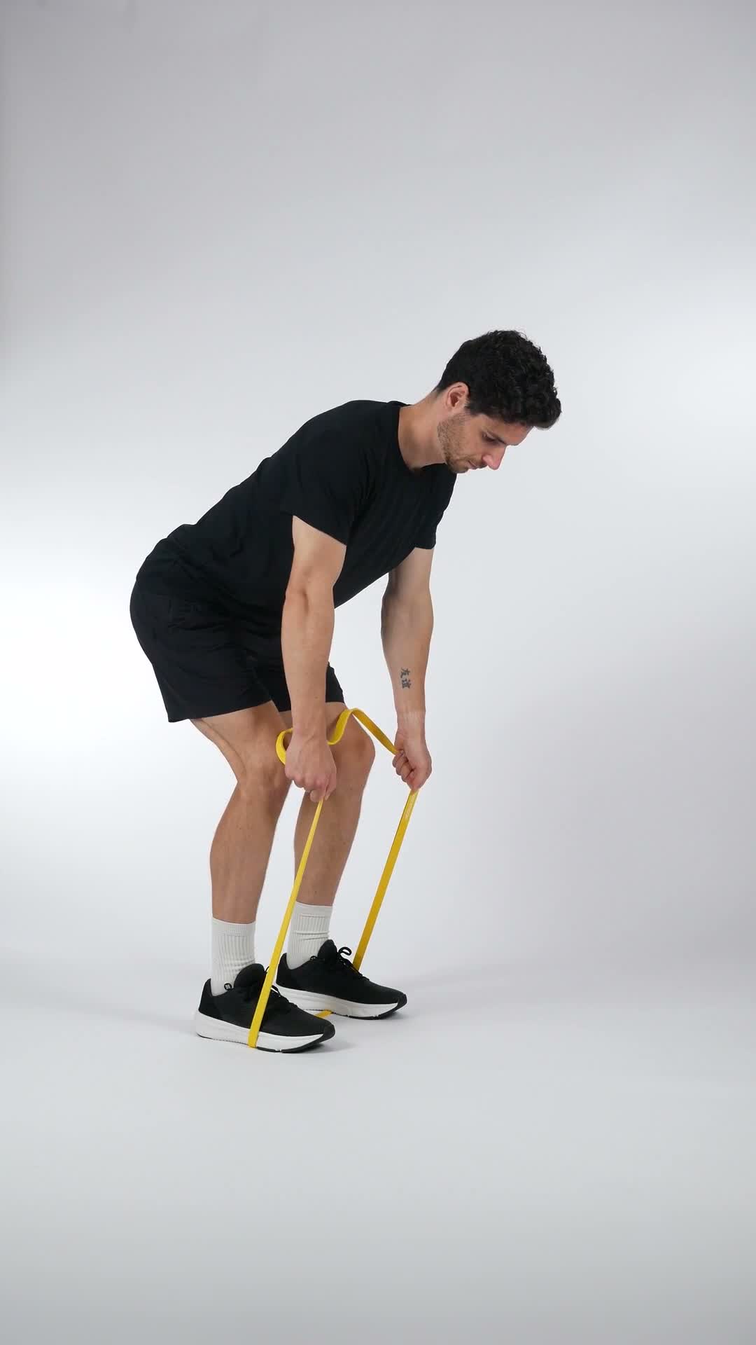 Band Bent-Over Row exercise stock photo, back