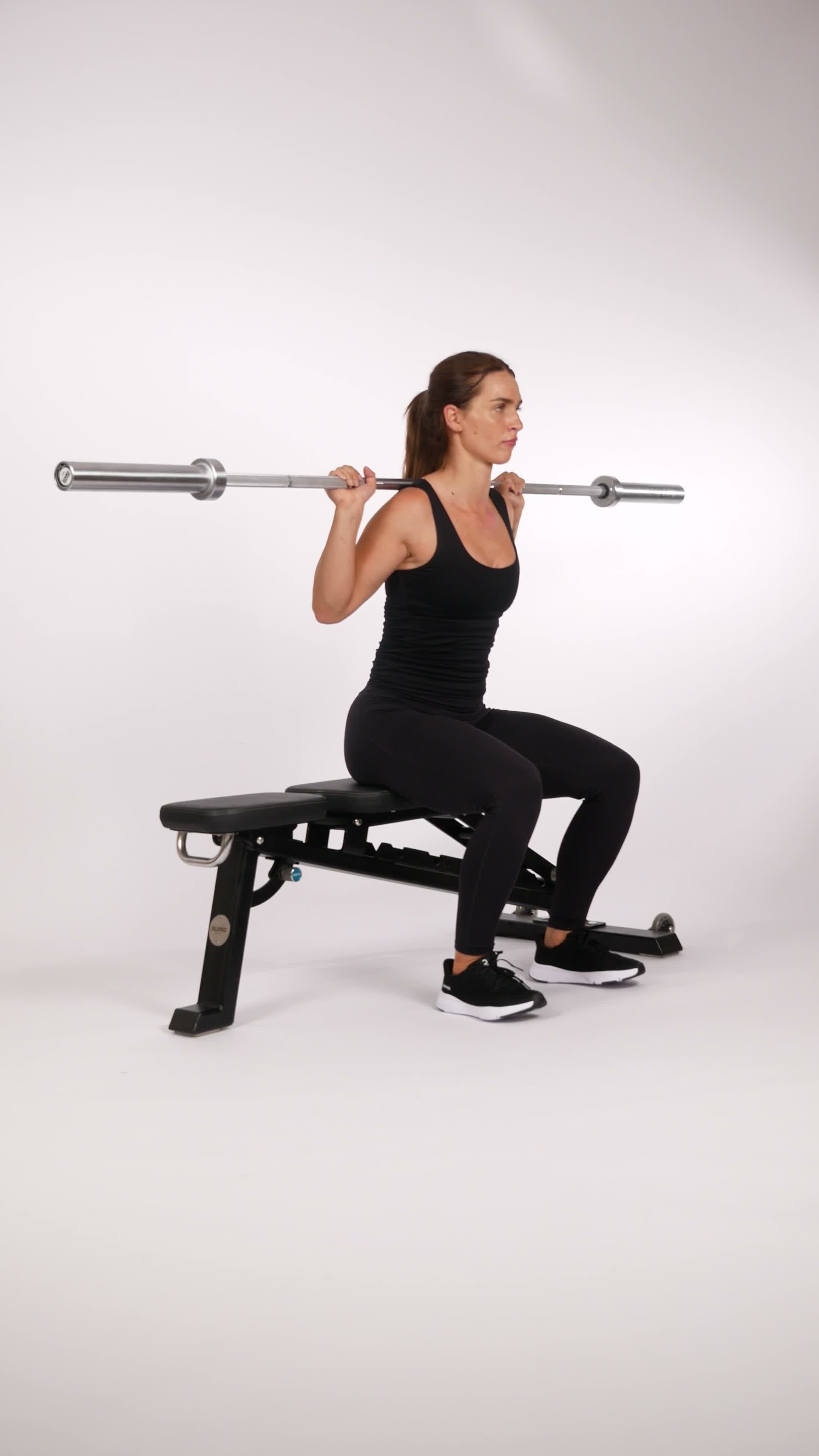 Barbell Box Squat exercise stock photo, legs