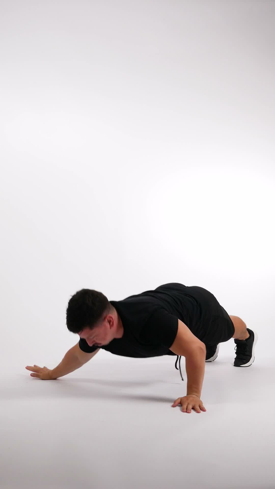 Archer push up exercise stock photo, chest