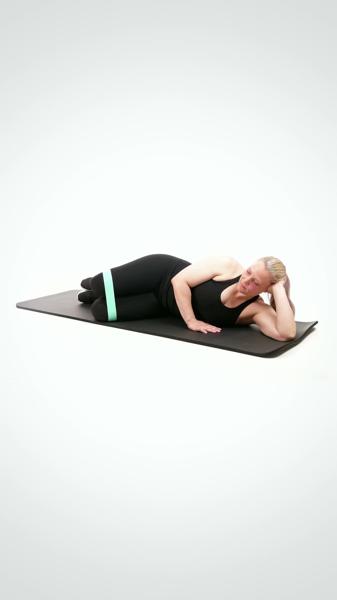 Banded Clamshell exercise stock photo, glutes